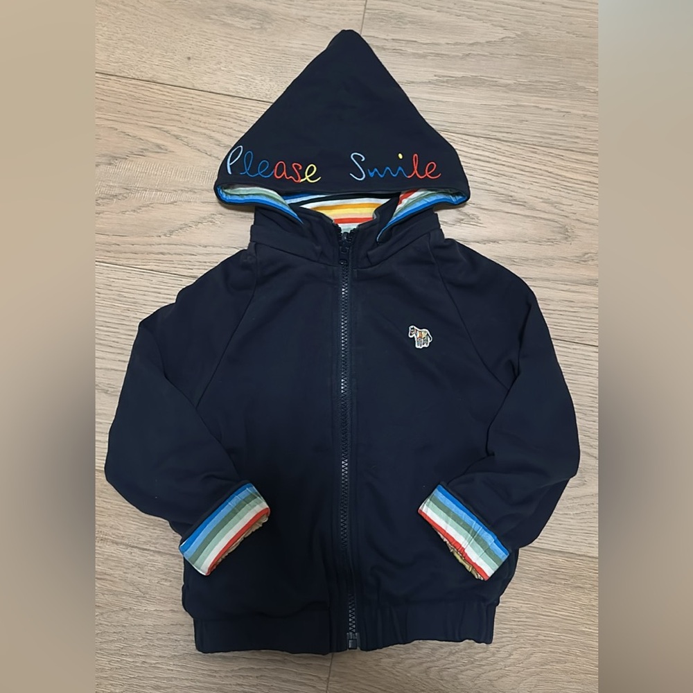 Paul Smith Junior - reversible Navy & Multicolor Striped sweater